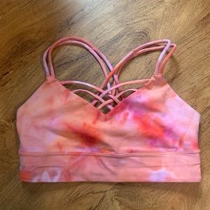 Pink & Orange Tie Dye Sports Bra